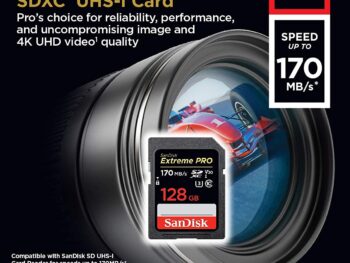 SanDisk 32GB Extreme PRO SDXC UHS-I Card - C10, U3, V30, 4K UHD, SD Card - SDSDXXY-32G-GN4IN 170mbps