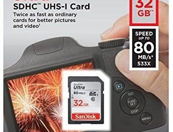 SanDisk Ultra 32GB Class 10 SDHC UHS-I Memory Card up to 80MB/s (SDSDUNC-032G-GN6IN)