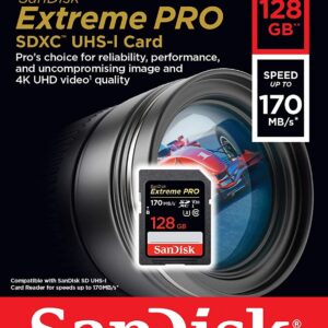 SanDisk 256GB Extreme PRO SDXC UHS-I Card - C10, U3, V30, 4K UHD, SD Card - SDSDXXY-256G-GN4IN 170mbps
