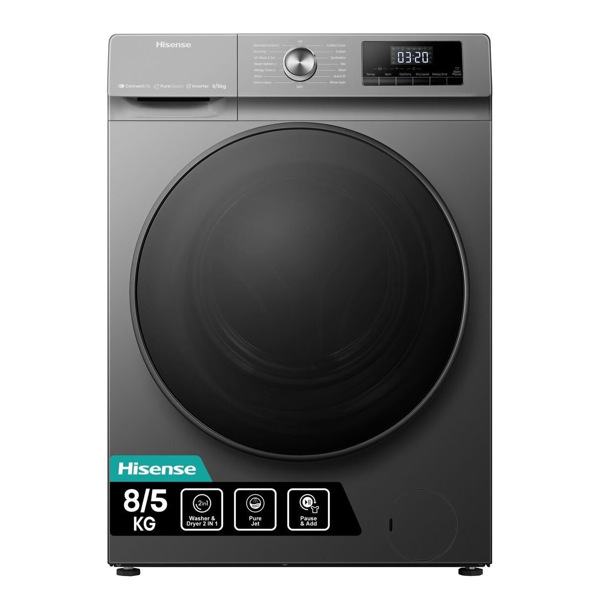 his85.webp Hisense Washing Machine 8KG Wash and 5KG Dry Front Load WD3Q8043BT - Image 1