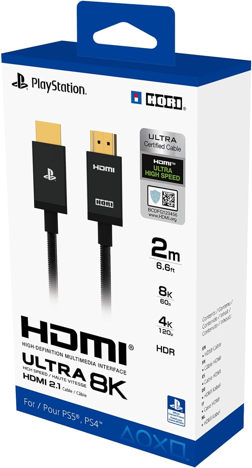 61fYRV59KEL._AC_SL1500_-1.webp Hori Ultra HDMI PS5 2M - Officially Licensed by Sony - Image 1