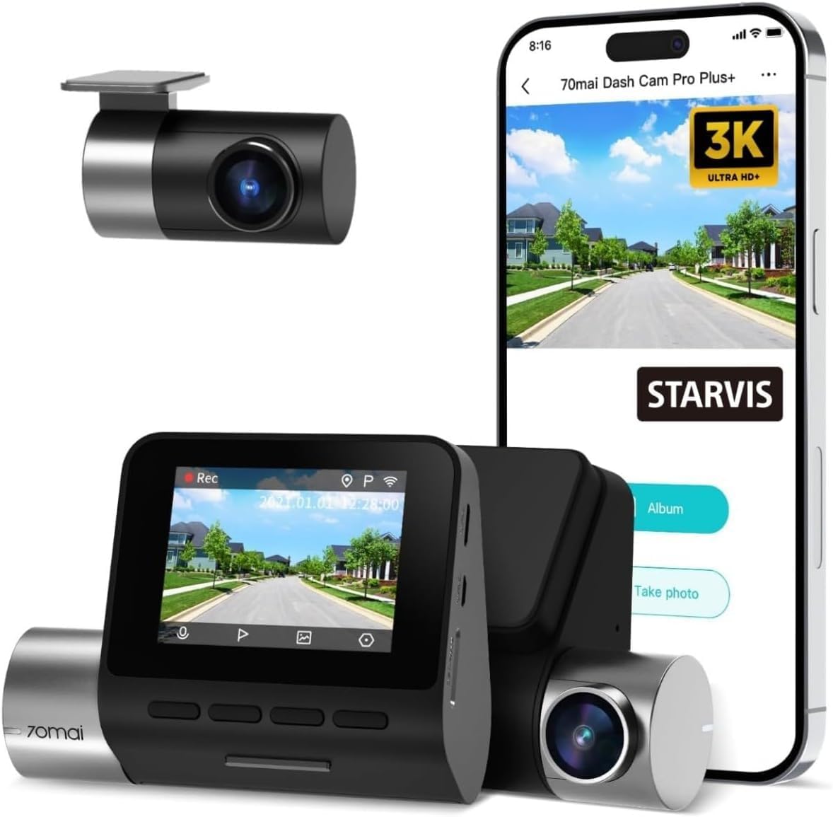 70Mai-Smart-Dash-Cam-Pro-Plus-Sets-A500S.jpg 70Mai Smart Dash Cam Pro Plus Sets A500S-1 Front + Rear - Image 1
