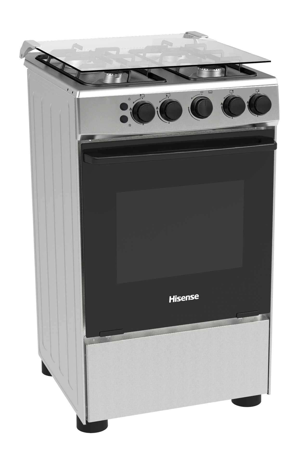 HFG50111X-hisense-free-standing-cooker.webp Hisense HFG50111X 50CM Free Stand Cooker – All Gas And Gas Oven - Image 1